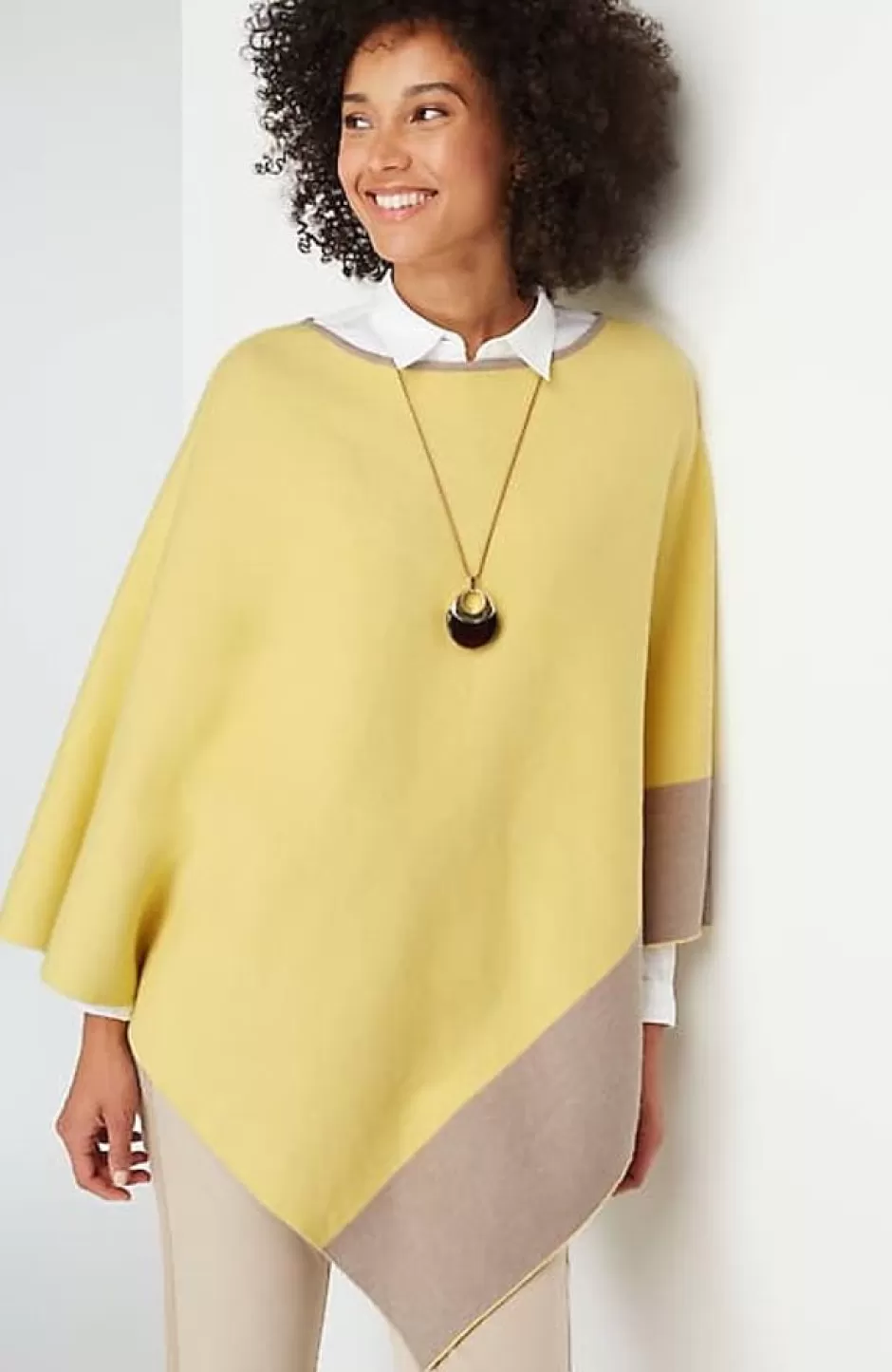 J.Jill Reversible Color-Blocked Knit Poncho | Jjill | Women Ponchos, Ruanas & Scarves