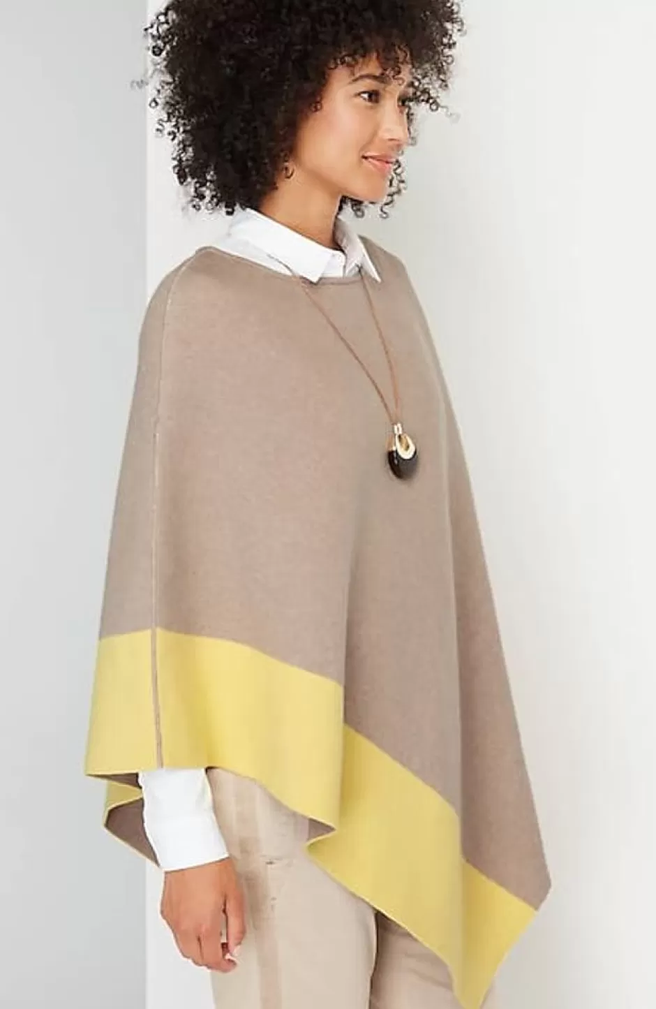 J.Jill Reversible Color-Blocked Knit Poncho | Jjill | Women Ponchos, Ruanas & Scarves